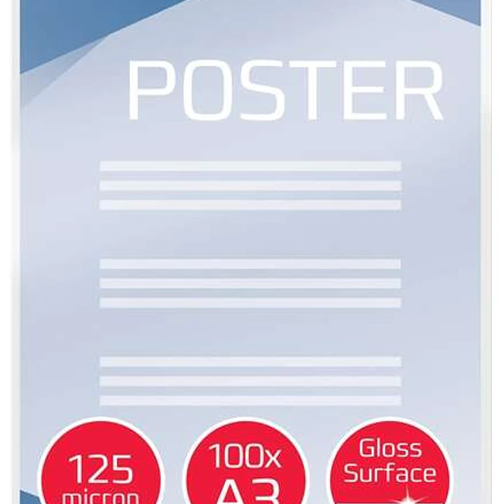 GBC Pack de 100 Carteras Plastificacion A3 con Brillo - Alta Calidad - 125 Micras - Transparente 1