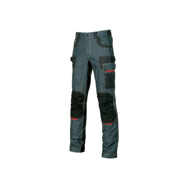 Upower Platinum Buttom Pantalon de Trabajo Elastico con Inserciones de Cordura - Talla 56 - Multiples Bolsillos, Refuerzos Anti-Abrasion, Detalles Ref 1