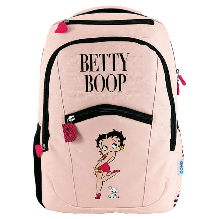Dohe Mochila Grande de Betty Boop - Fabricada en Poliester - Compartimento Acolchado para Portatil - Bolsillos Delanteros y Laterales - Tirantes Refor 1