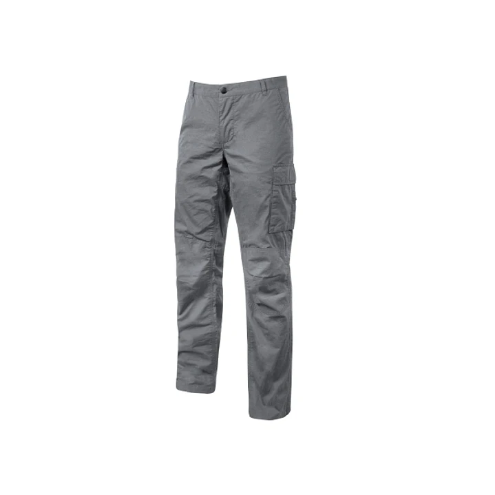 Upower Baltic Pantalon de Trabajo Algodon Elastico - Talla XL - Efecto Desgastado, Bolsillos Multifuncionales, Cierre Resistente, Refuerzo en Rodillas 1