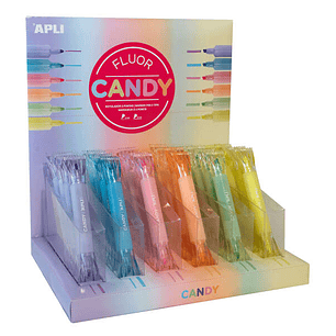 Apli Caramelo Exositor de 36 Marcadores Doble Punta 5mm Plana y 2mm Redonda - Ideal para Agendas, Libretas y Calendarios - Colores Surtidos