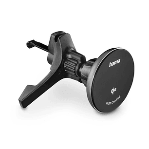 Hama Qi2 Soporte Magnetico con Cargador para Coche - Potencia 15W - USB-C - Carga Rapida - Color Negro