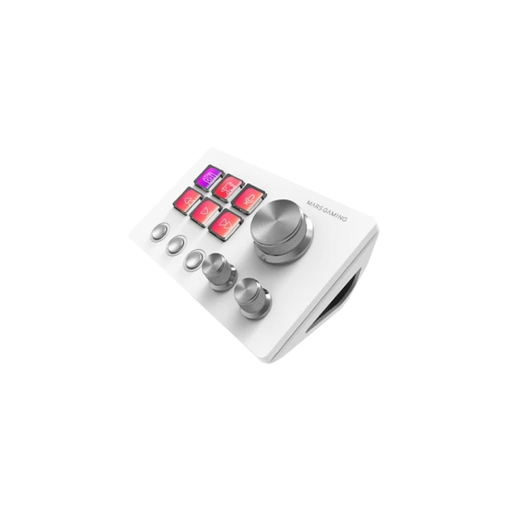 Mars Gaming MSD-TWO Dispositivo de Control para Retransmisiones/Streaming, Trabajo, Gaming - 6 Teclas LCD y 3 Botones - 3 Ruedas Multifuncionales - So 1