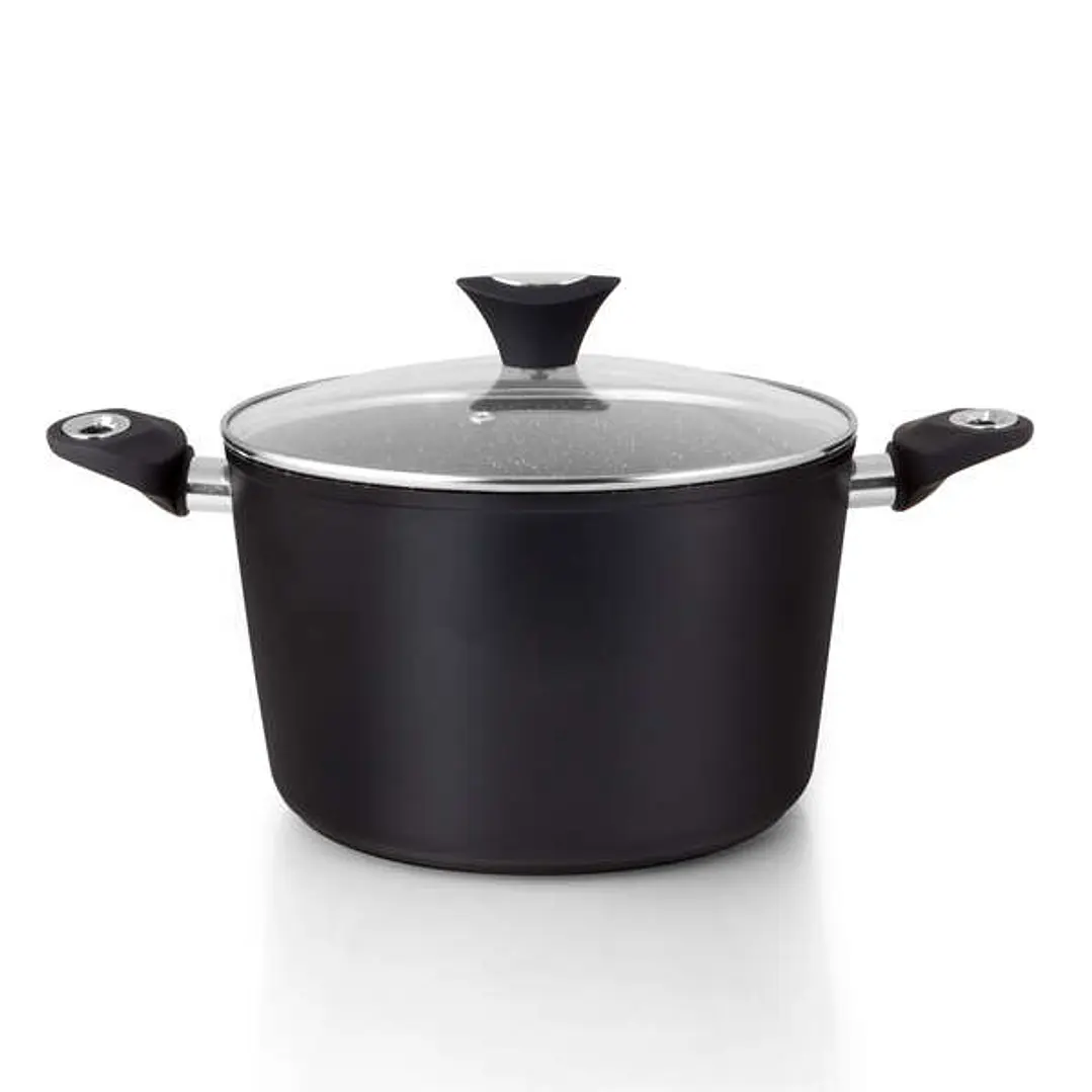 Orbegozo CFH 3024 Cacerola Honda de Aluminio Forjado - 6L de Capacidad - Antiadherente - Mango Ergonomico - Tapa de Cristal Templado 1