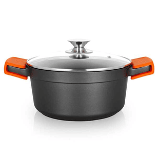 Orbegozo CDH 3024 - Cacerola de Aluminio Fundido para Guisos de la Abuela Indeformable - 4.5 L - Asas de Silicona - Antiadherente - Apta para Todo Tip