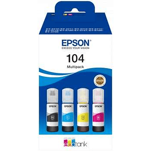 Epson 104 Pack de 4 Botellas de Tinta Originales - C13T00P640