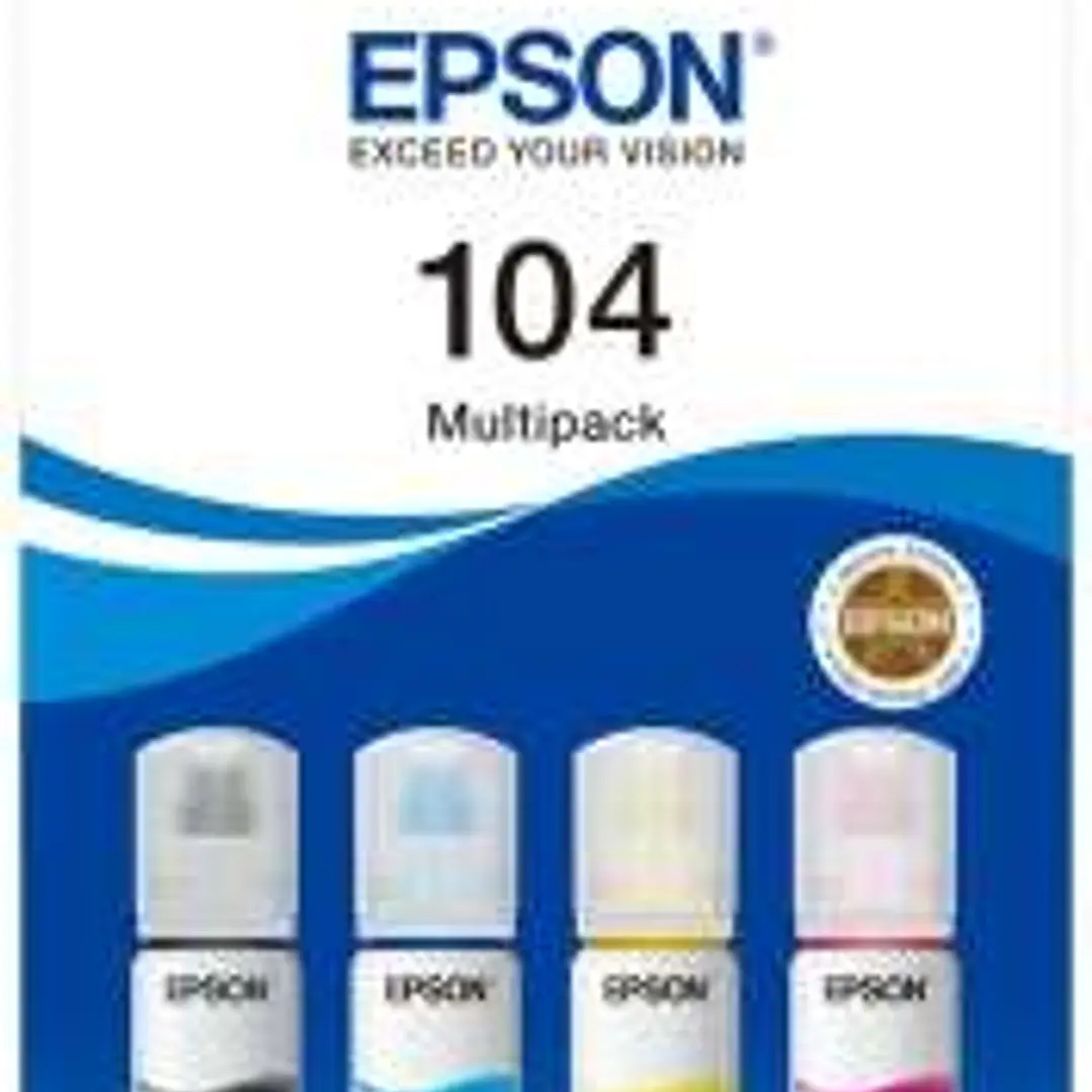Epson 104 Pack de 4 Botellas de Tinta Originales - C13T00P640 1