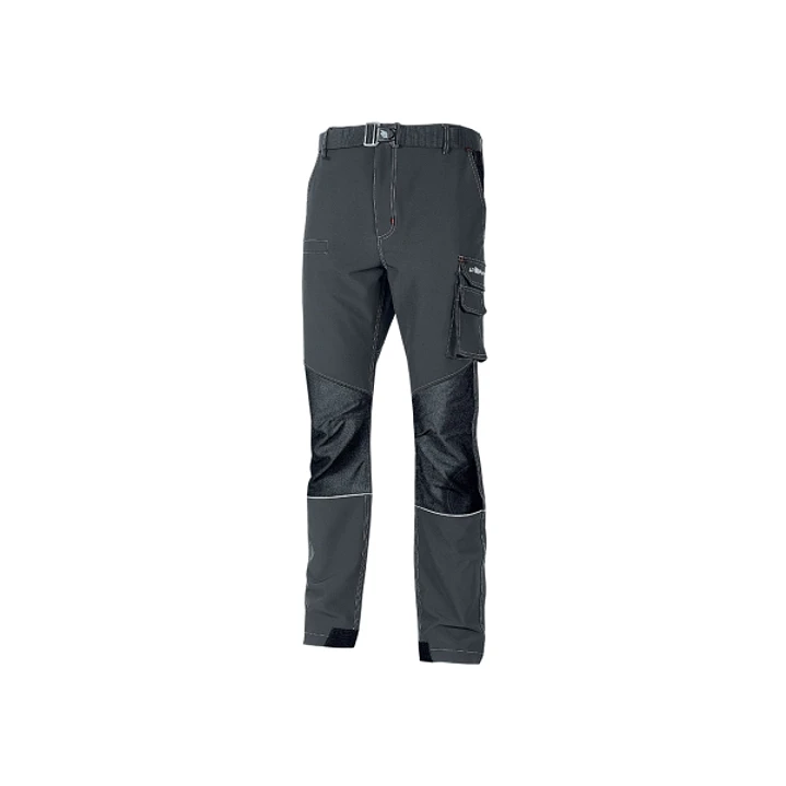 Upower Ibiza Pantalon de Trabajo Confortable - Talla L - Tejido Tecnico Elastico, Bolsillos Inteligentes, Cinturon Integrado, Detalles Reforzados, Cin 1