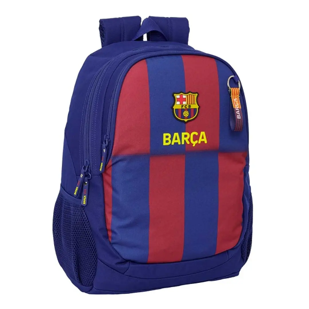 Safta F.C.Barcelona Mochila Escolar de 23L - Adaptable a Carro - 2 Compartimentos - Portabotellas - 32x44x16cm - Color Rojo y Azul 1