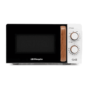 Orbegozo MIG 2142 Microondas con Grill - Capacidad 20L - Potencia 700W - Grill 900W - 5 Niveles de Potencia - Temporizador 30min - Programa de Descong