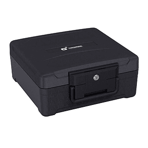Cromad Firebox M1 Caja Fuerte - Resistente a Fuego y Agua - Cerradura de Llave - Diseño Robusto y Portatil - 170x390x365mm