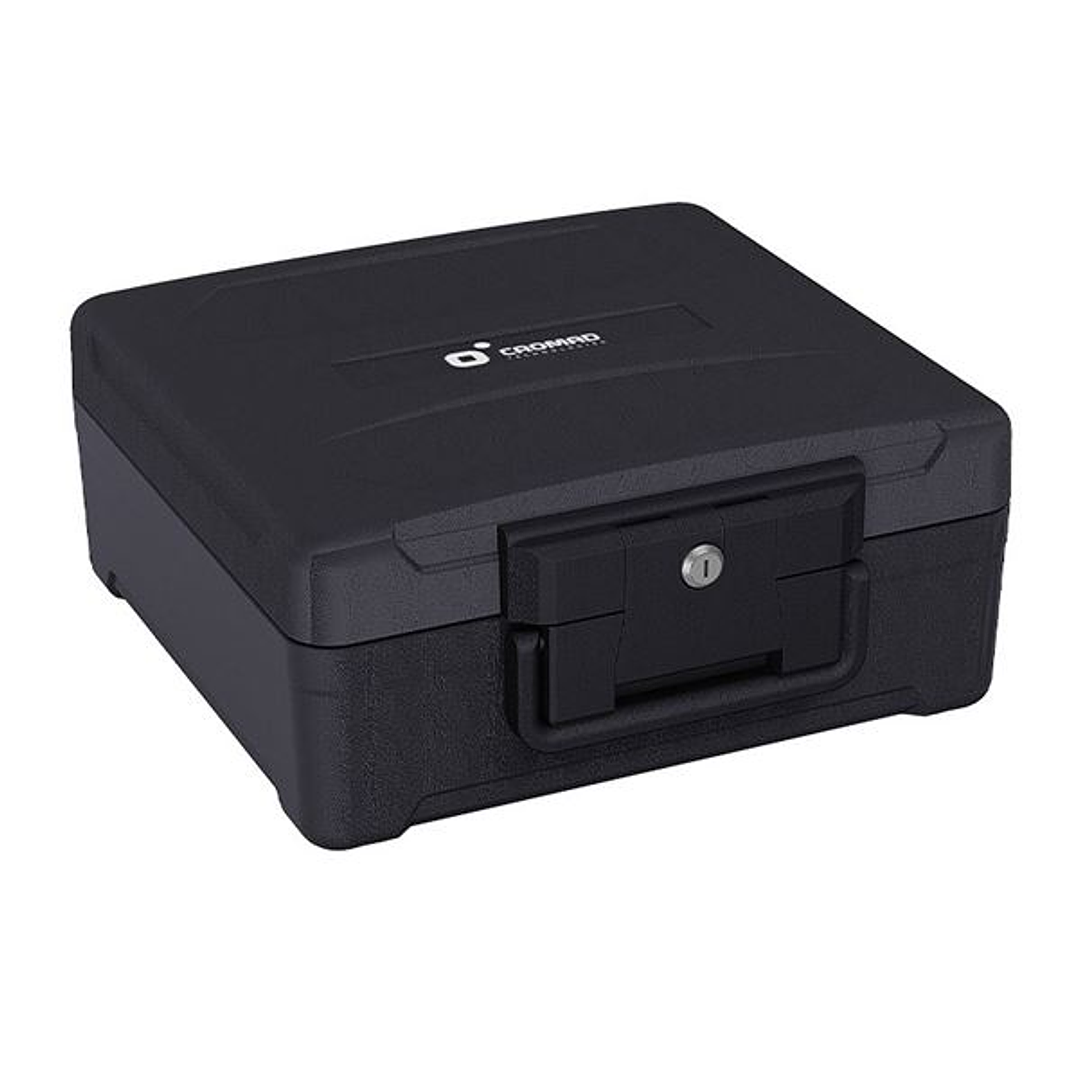 Cromad Firebox M1 Caja Fuerte - Resistente a Fuego y Agua - Cerradura de Llave - Diseño Robusto y Portatil - 170x390x365mm 1