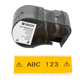 Brady M5C-1500-595-YL-BK Cinta de Etiquetas Original Vinilo - Texto Negro sobre Fondo Amarillo - Ancho 38,10mm x 7,62m