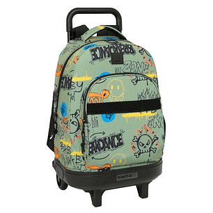 Safta Graffiti Zone Mochila con Carro - Extraible - Bolsillo Frontal - Portabotellas - Tirador Doble - Hombreras Acolchadas - Asa Acolchada - Tarjeta 