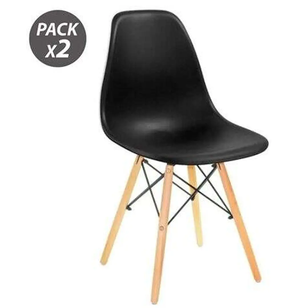 Muvip Pack 2 Sillas Design D100 - Color Negro 1