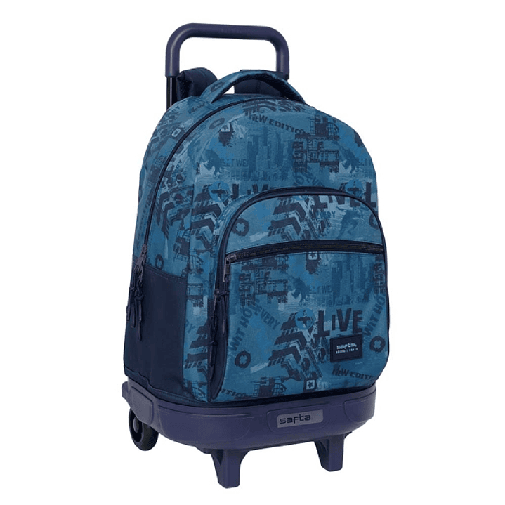 Safta New Edition Mochila con Carro - Extraible - Bolsillo Frontal - Portabotellas - Doble Cremallera - Hombreras Acolchadas - Asa Acolchada - Tarjeta 1