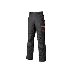 Upower Nimble Pantalon de Trabajo en Sarga de Polialgodon - Talla 52 - Multiples Bolsillos, Refuerzos en Velcro, Cintura Elastica, Proteccion DPI1, Ci