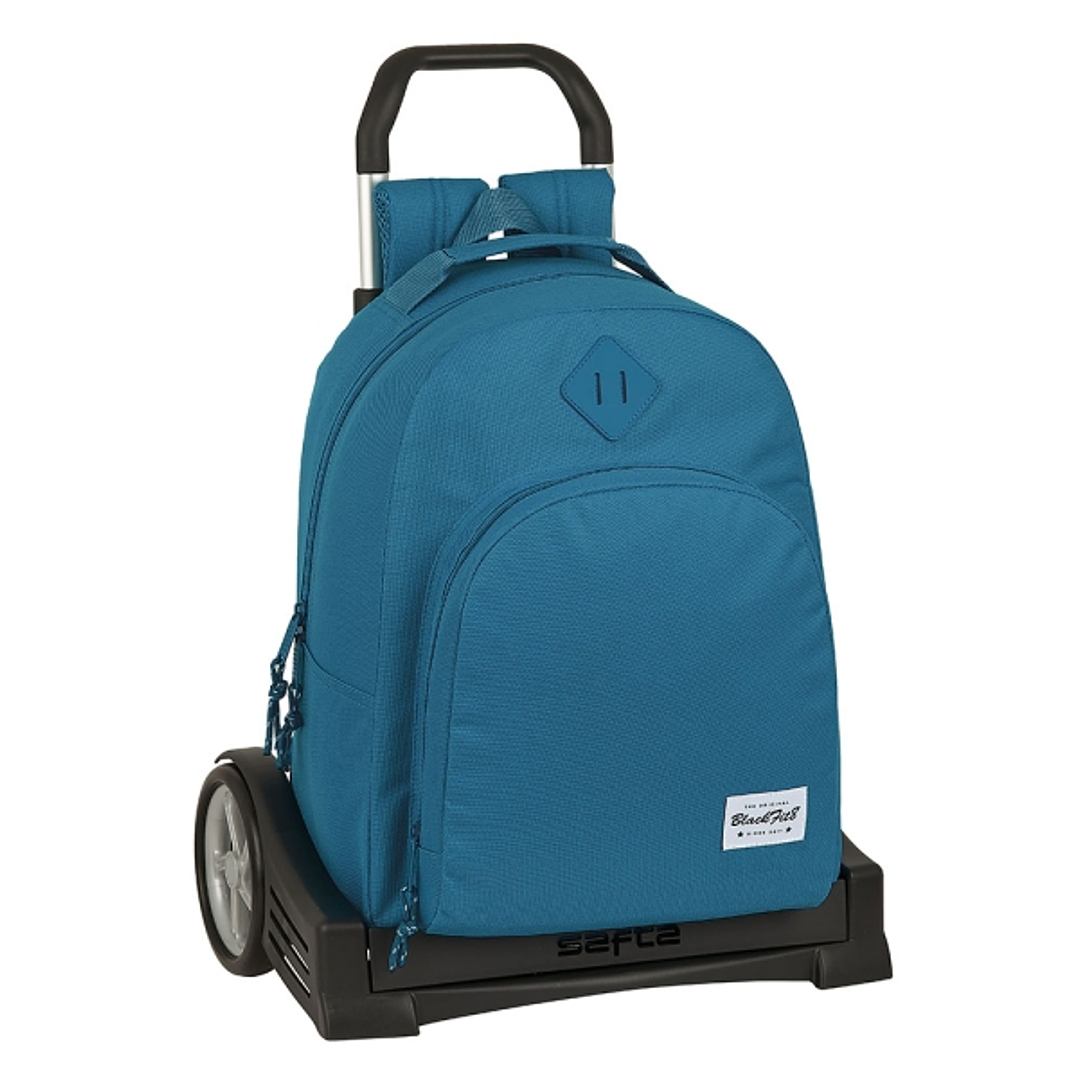 Safta Blackfit8 Egeo Mochila con Carro - Tirador Doble - Bolsillo Frontal - Hombreras Acolchadas - Asa Forrada - Mochila Extraible - Ruedas Antivibrac 1