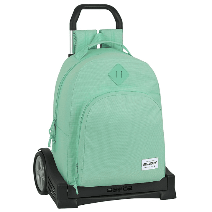 Safta Blackfit8 Mochila con Carro - Tirador Doble - Hombreras Ergonomicas - Mochila Extraible - Ruedas Antivibracion - 320x150x420mm - Color Turquesa 1