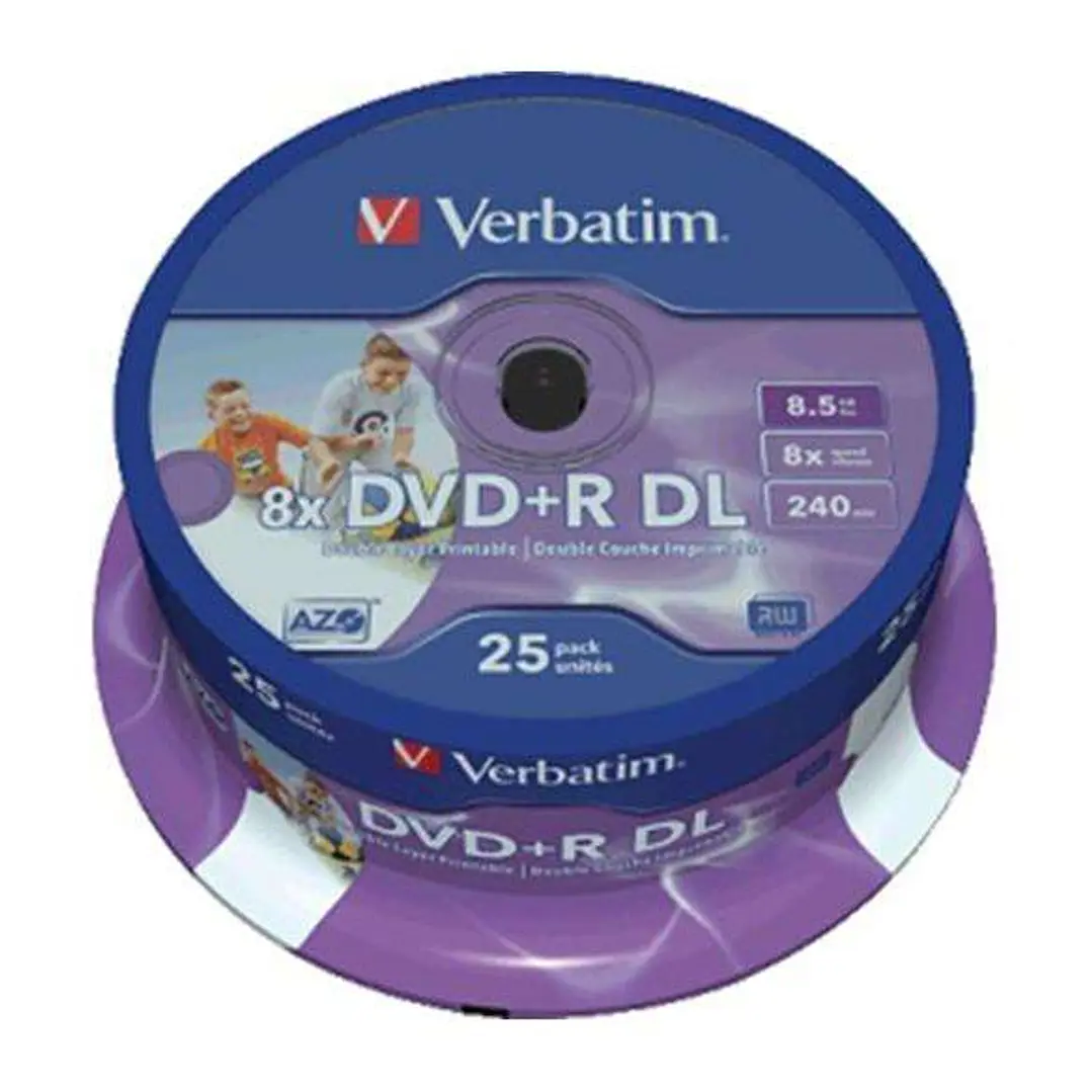 Verbatim DVD+R Doble Capa Printables 8x 8.5GB (Tarrina 25 Uds) 1
