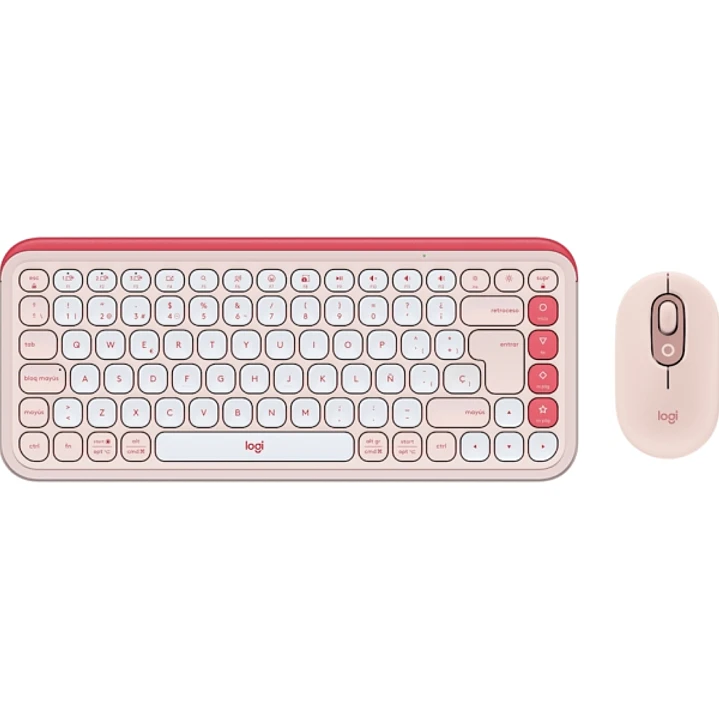 Logitech Pop Icon Combo Pack Inalambrico Teclado Multimedia + Raton - Bluetooth - Autonomia Teclado 36 Meses - Raton 24 Meses - Color Rosa y Blanco 1