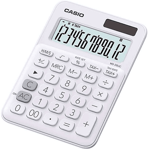 Casio MS-20UC Calculadora de Sobremesa con Pantalla de 12 Digitos - Simbolos de Comando de Funcion - Marcadores de Coma de 3 Digitos - Alimentacion So