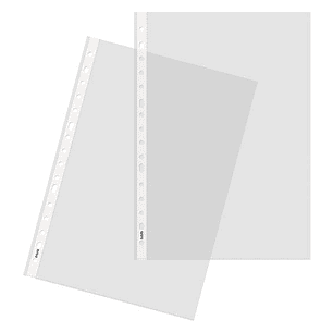 Dohe 100 Fundas Multitaladro en Polipropileno Liso Cristal - 16 Perforaciones