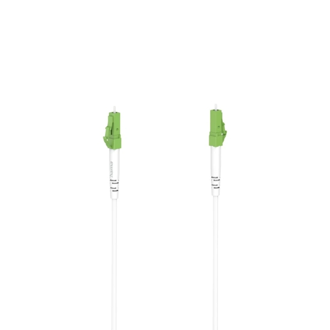 Hama Essential Cable de Fibra Optica Monomodo - Longitud 3m - Transmision hasta 10Gbit/s - Conector LC/APC - Color Blanco 1