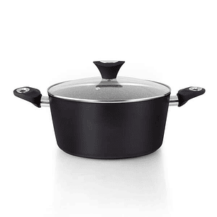 Orbegozo CFM 2022 Fundicook Cacerola de Aluminio Forjado con Capacidad de 5.09L - Antiadherente Libre de Pfoa - Mango Ergonomico y Tapa de Cristal Tem