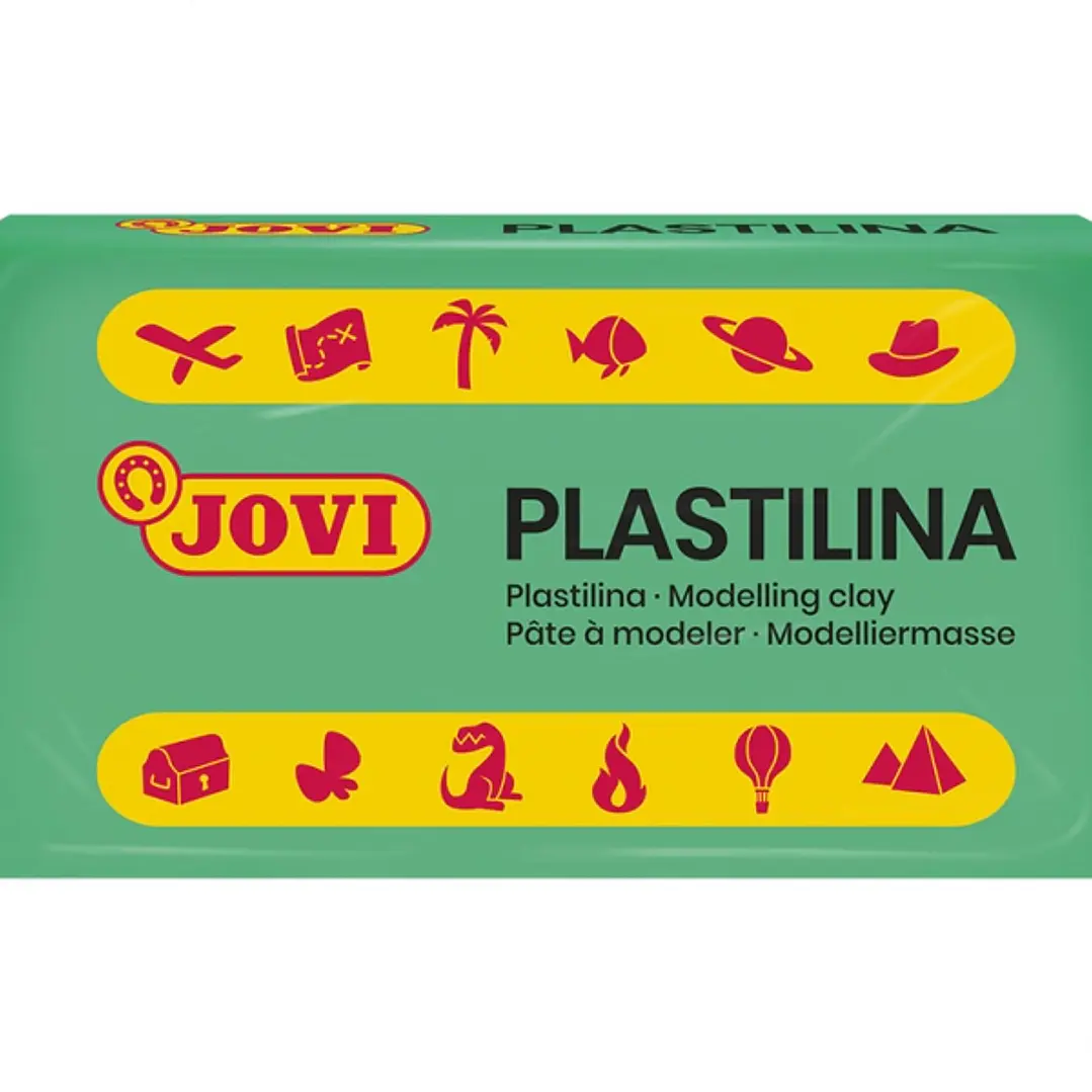 Jovi Caja de 30 Pastillas de Plastilina 50gr - Muy Moldeable - No Se Seca - sin Gluten - Inocua  - Color Verde 1