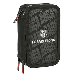 Safta F.C.Barcelona Plumier de 3 Pisos - 37 Piezas - 1.3L - Goma - Lapiz - Boligrafos - Sacapuntas - Reglas - 16 Colores - 14 Rotuladores - 125x55x195