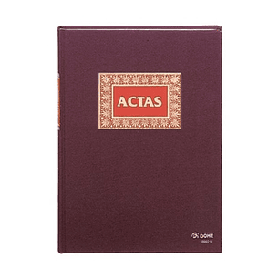 Dohe Libro Actas 50 Hojas Numeradas Papel Offset de 100gr - Tamaño Folio Natural - Encuadernacion en Tela de Primera Calidad con Estampacion en Rojo y