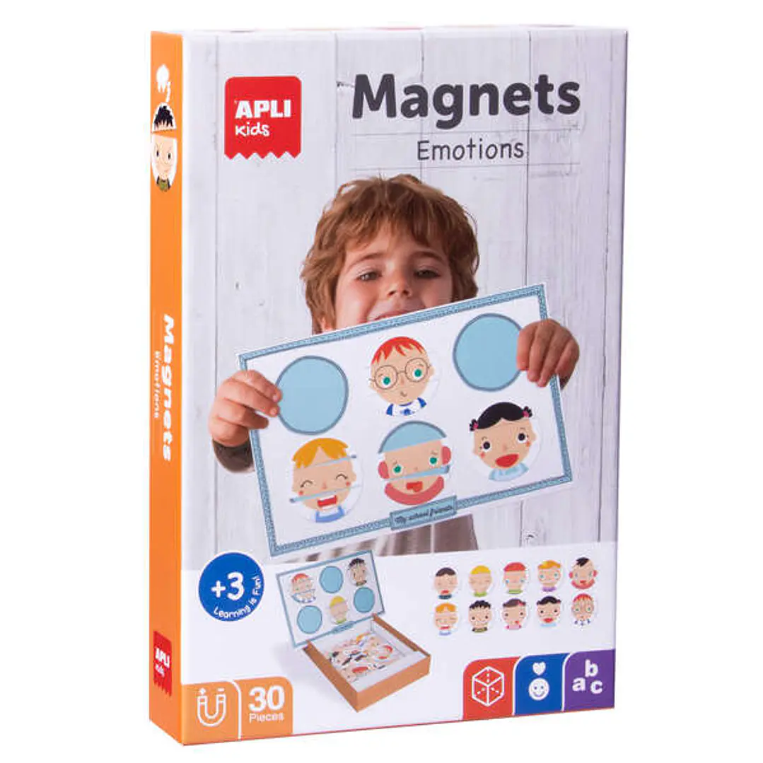 Apli Kids Juego Magnetico Emociones  - 30 Fichas Tematicas - Fomenta la Observacion y la Imaginacion - Recomendado para Niños a partir de 3 Años 1