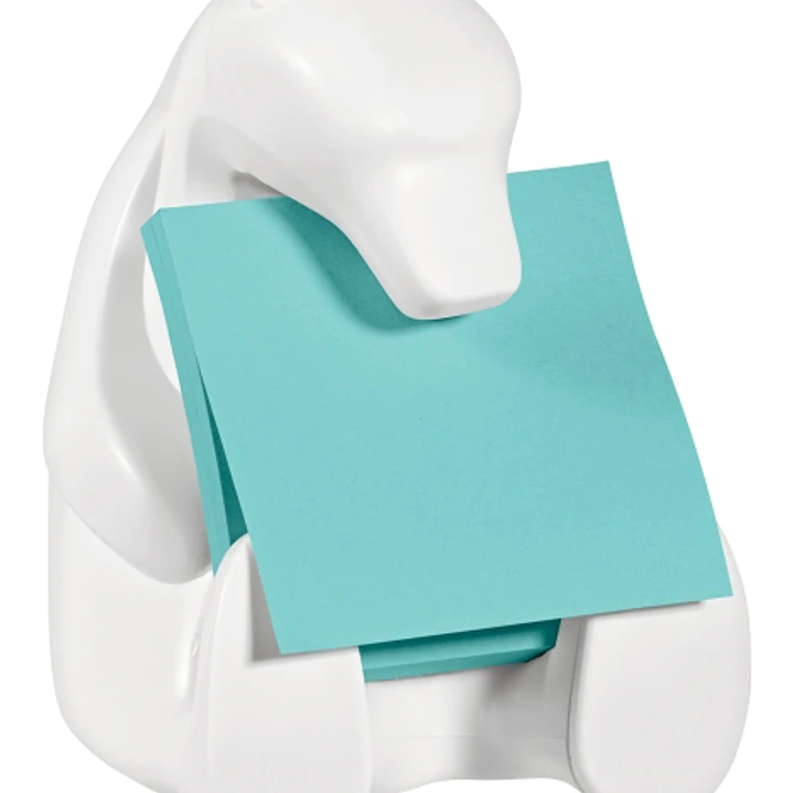 Post-It Super Sticky Dispensador con 2 Blocs de 45 Z-Notas - Forma de Oso - Forma Cuadrada - 76x76mm - Color Blanco 1