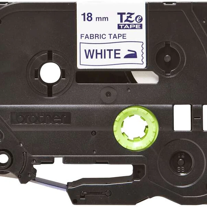 Brother TZeFA4 Cinta Textil Original de Etiquetas - Texto azul sobre fondo blanco - Ancho 18mm x 3 metros 1