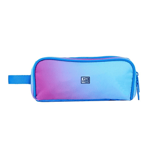 Oxford Gradient Estuche Portatodo - 3 Cremalleras - Asa Lateral - Fabricado en Material Reciclado - Color Mystic Blue
