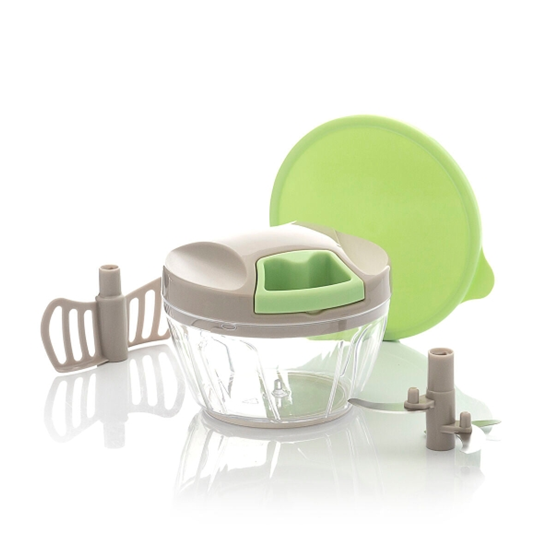 Innovagoods Spinop Mini Picadora Manual - Capacidad 400ml - Incluye Accesorios - Facil Limpieza - Compacto y Ligero - 2.5x9.5x12.5cm - Color Verde y G 1