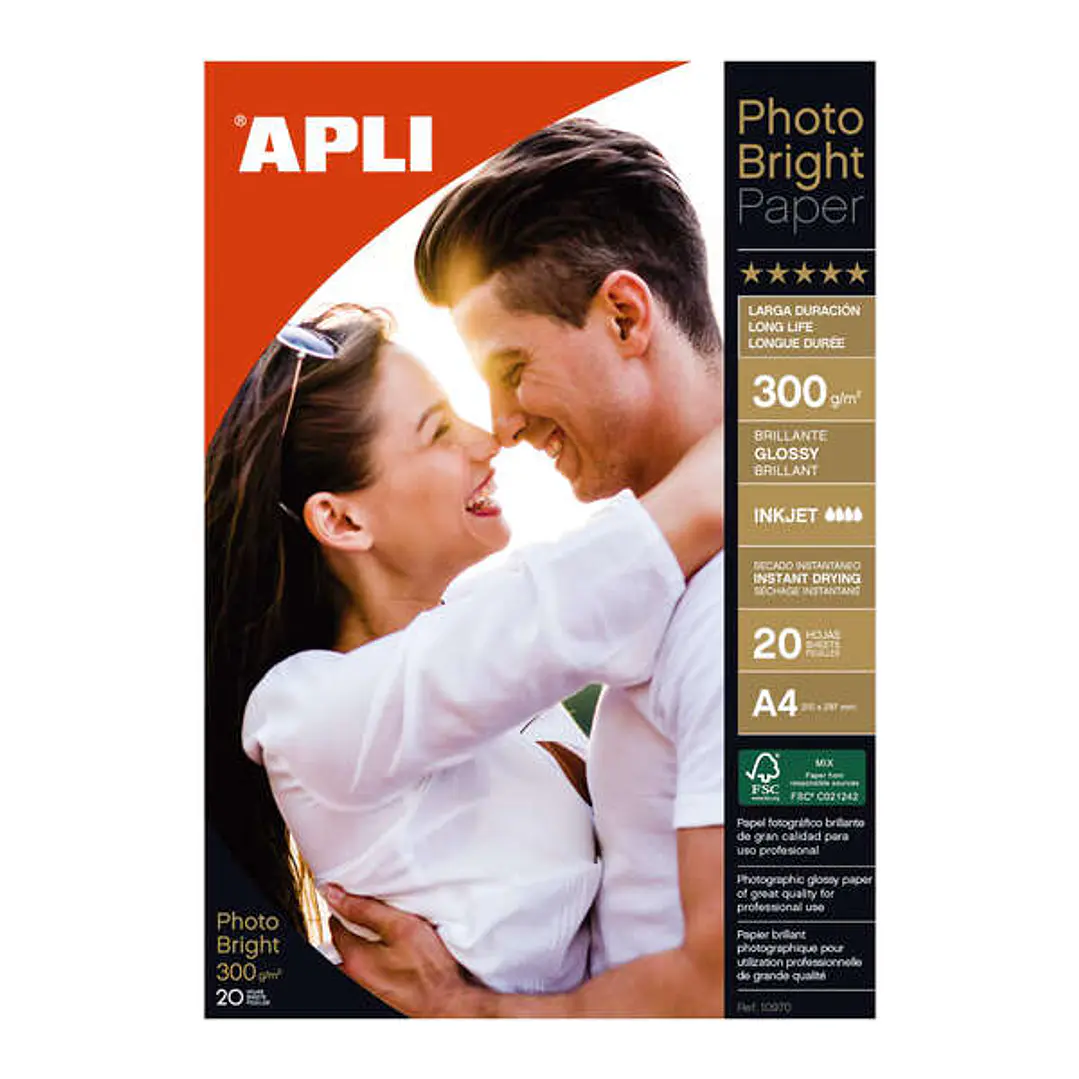Apli Papel Fotografico Photobright Larga Duracion A4 300g 20 Hojas 1