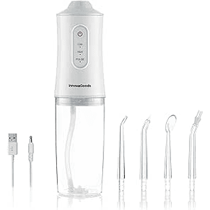 Innovagoods Denter Irrigador Dental Inalambrico - Potencia 4W - Presion 110psi - Bateria 2000mAh - Deposito de 220ml - IPX6 - Recargable - 6x21.3cm - 