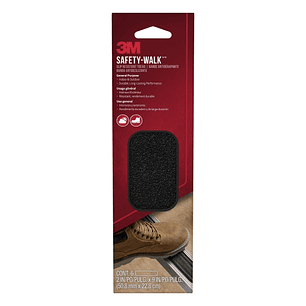 3M Safety-Walk Pack de 6 Tiras Adhesivas Antideslizantes - Uso en Interior y Exterior - 50.8mm x 228m - Color Negro