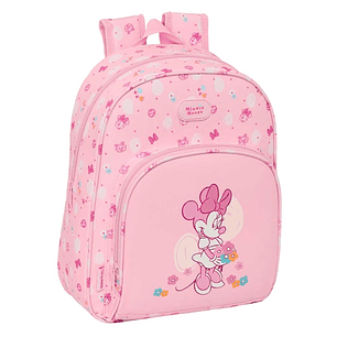 Safta Minnie Mouse Baby Mochila Infantil - Adaptable a Carro - Portabotellas - Hombreras Acolchadas - Bolsillo Frontal - Asa de Mano - 9.5L - 280x100x