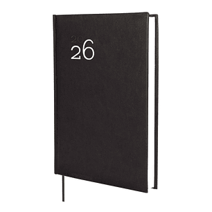 Finocam Dynamic Milano Agenda Profesional - Anual 2026 - Tapa Dura Acolchada - Formato Y11 - 168x32x245mm - 1 Dia por Pagina - Color Negro