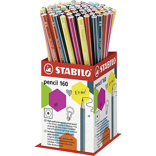 Stabilo Pencil 160 Expositor de 72 Lapices Hexagonales - Mina HB Robusta de 2.2mm - Diseño Moderno