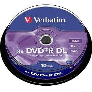 Verbatim DVD+R Doble Capa 8x 8.5GB (Tarrina 10 Uds)