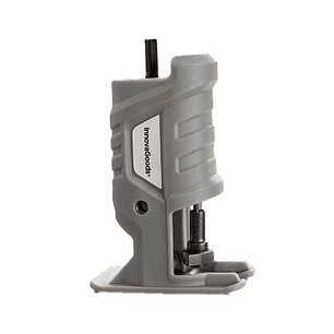 Innovagoods Jrill Adaptador de Sierra de Calar para Taladro - Incluye 3 Hojas de Sierra - Mango Ergonomico Extraible - 10x14x14cm - Color Gris y Azul