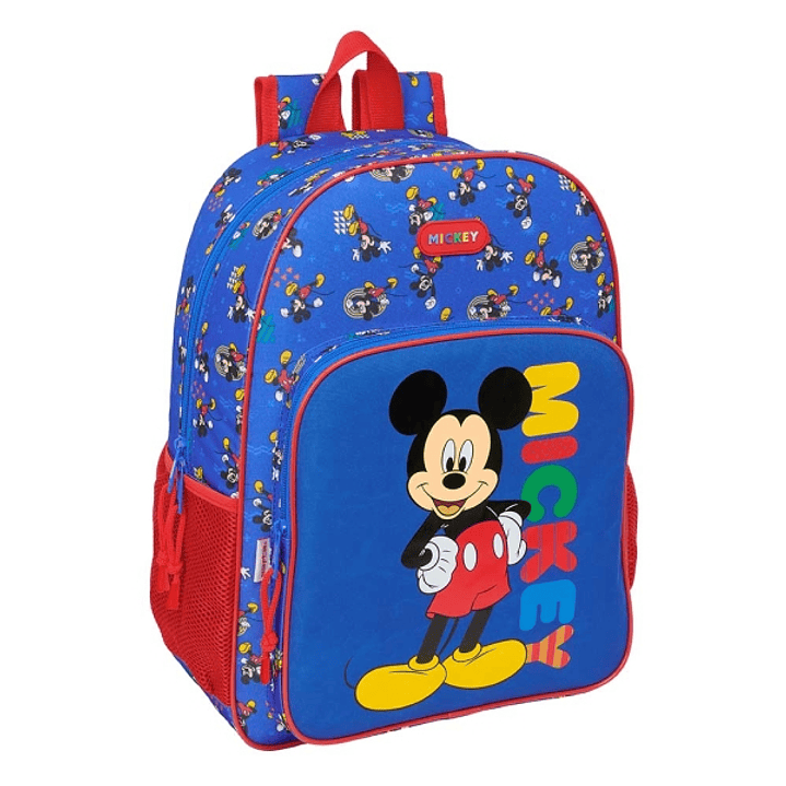 Safta Mickey Mouse Today Mochila Adaptable a Carro - Portabotellas - Tirador Doble - Hombreras Acolchadas Ergonomicas - Bolsillo Frontal - Asa de Mano 1