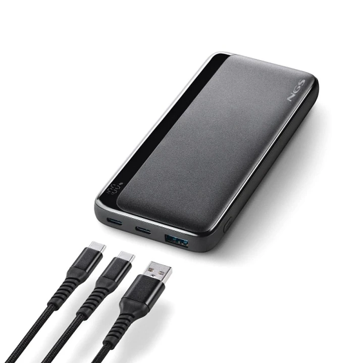 NGS QUIZ 10 Powerbank 10000mAh - 22.5W - PD 3.0 - QC 3.0 - 2x USB-C, 1x USB-A - Color Negro 1