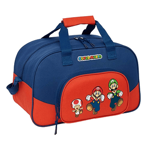 Safta Super Mario Mamma Mia Bolsa de Deporte - Bolsillo Frontal - Bandolera Ajustable - Tirador Doble - Tacos en Base - Fondo Semirigido - 22L - 400x2