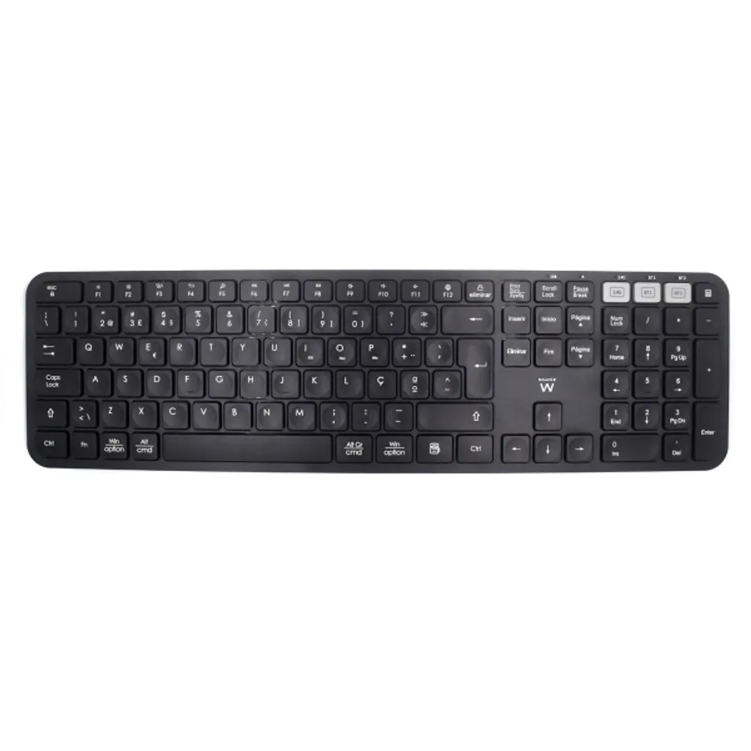 Ewent Teclado Inalambrico - Modo Ahorro de Energia - Disposicion Portuguesa QWERTY PT - Receptor USB-A 2.4Hz - 1x Bateria AAA (Incluida) - Alcance has 1