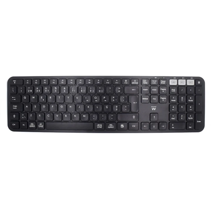 Ewent Teclado Inalambrico - Modo Ahorro de Energia - Disposicion Portuguesa QWERTY PT - Receptor USB-A 2.4Hz - 1x Bateria AAA (Incluida) - Alcance has 1
